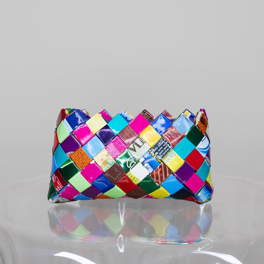 Multi-Color Recycled Plastic Woven Coin Purse