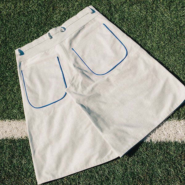 La Selección Piped Jorts – White (Blue)