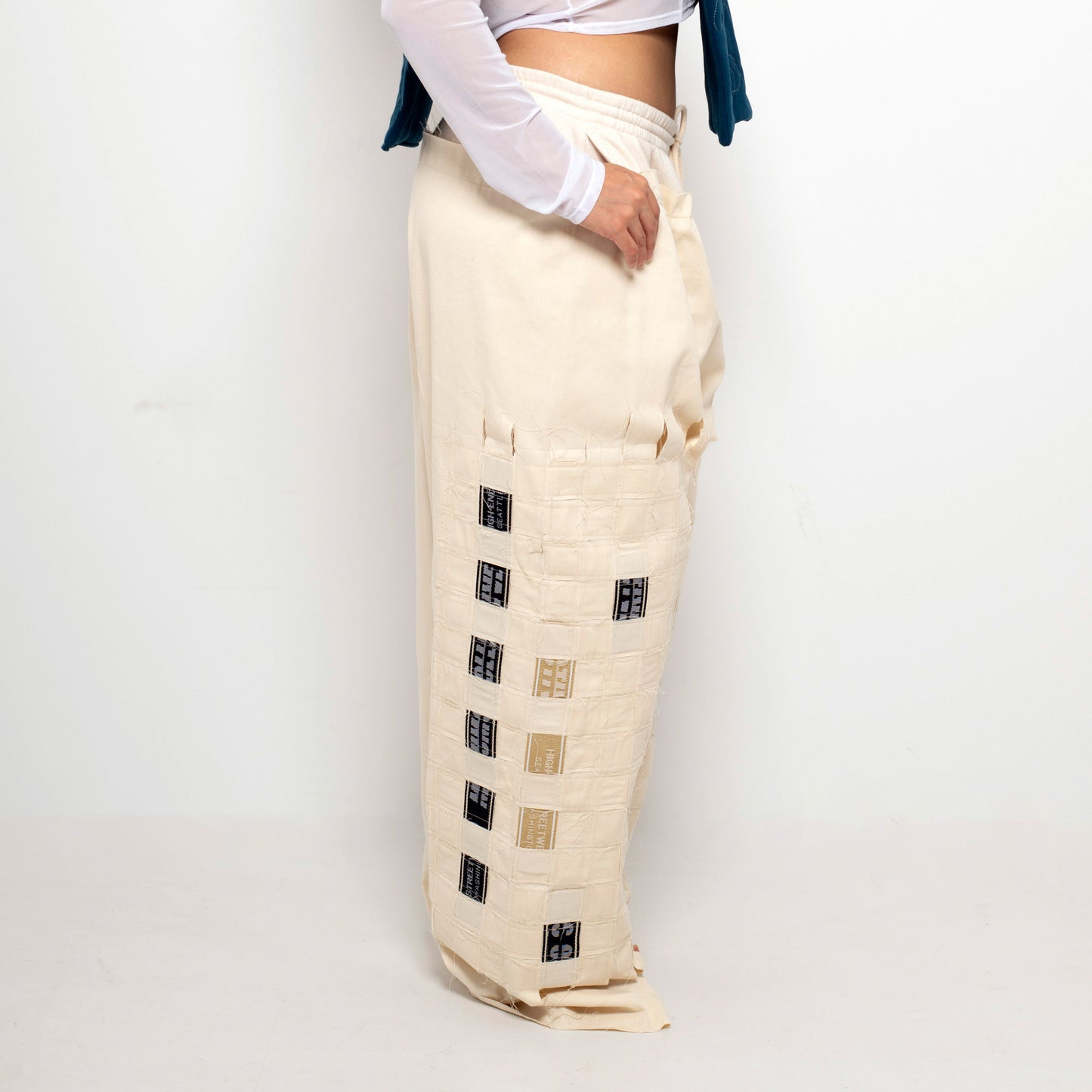 Cream double stacked pants