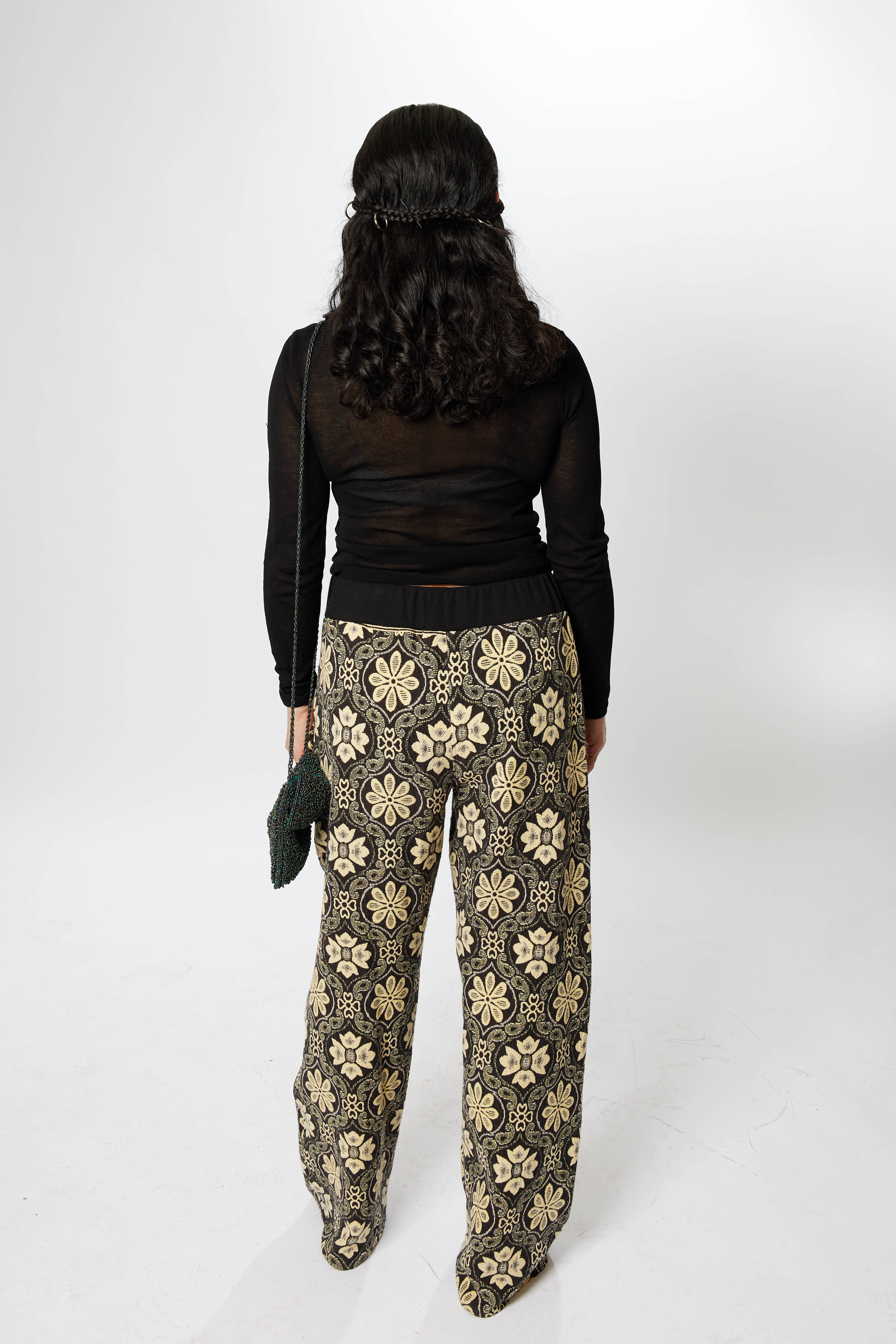 Black And Yellow Tapestry Pants