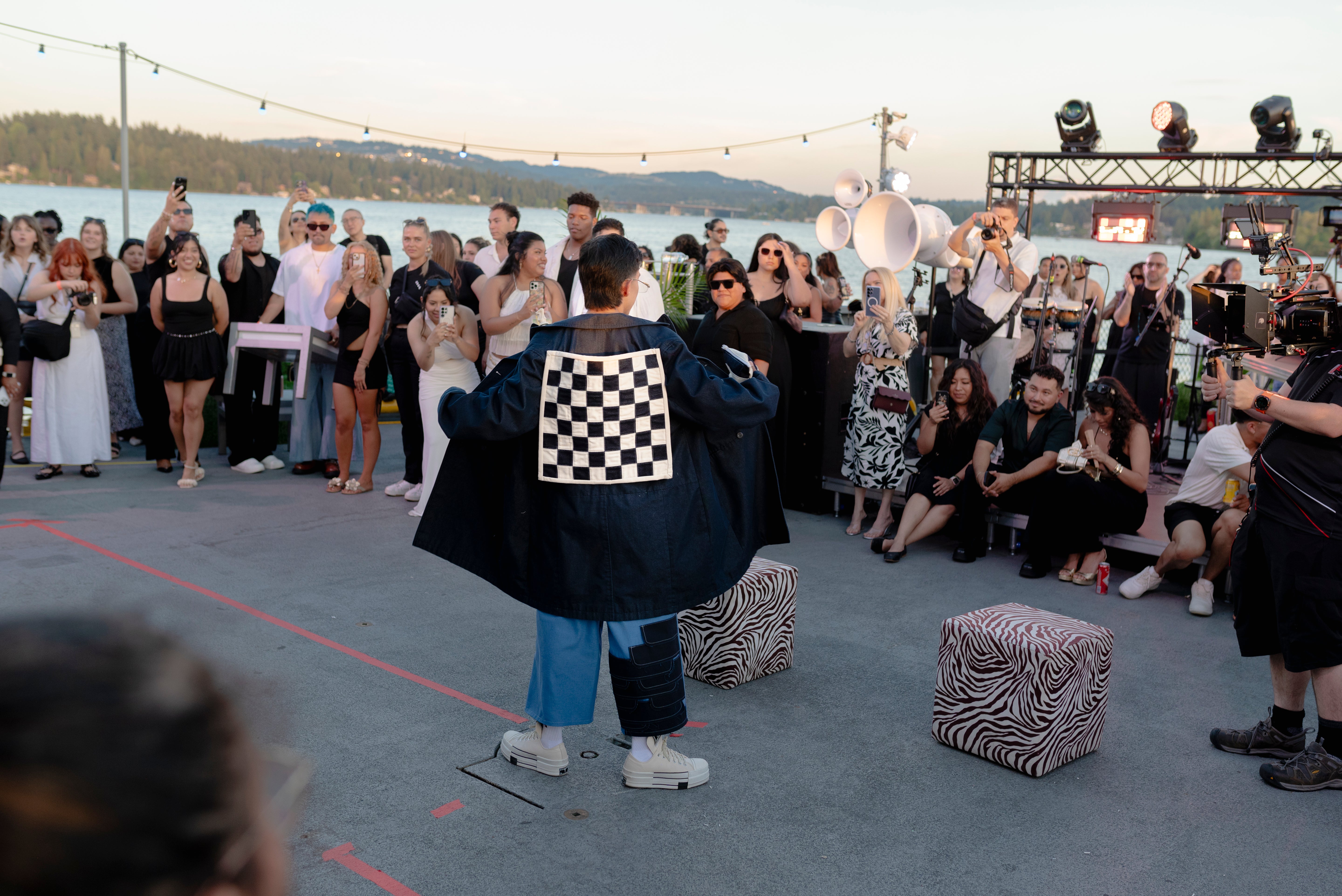 Chess Denim Trenchcoat